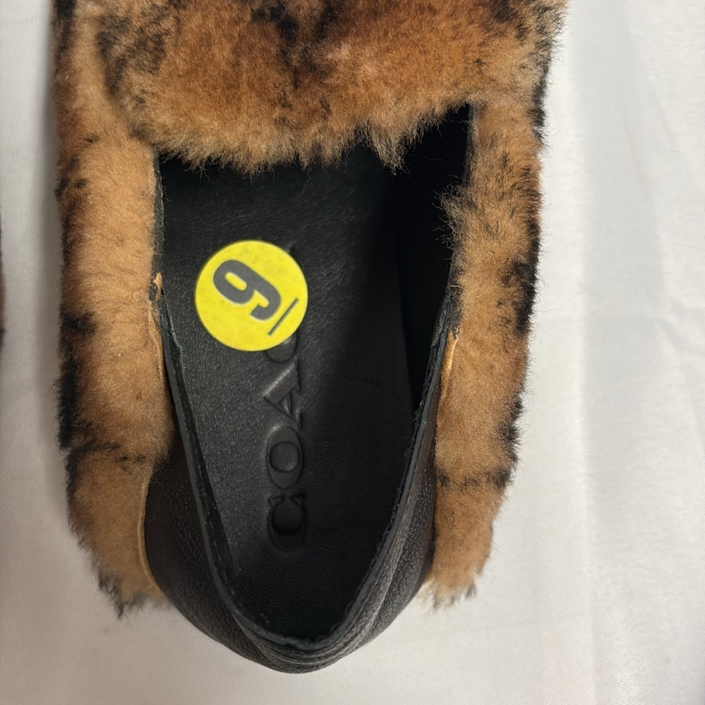 Coach Holly Shearling & Leather Signature Loafer Slipper Brown/Black Size 9 NWOB - Picture 8 of 8